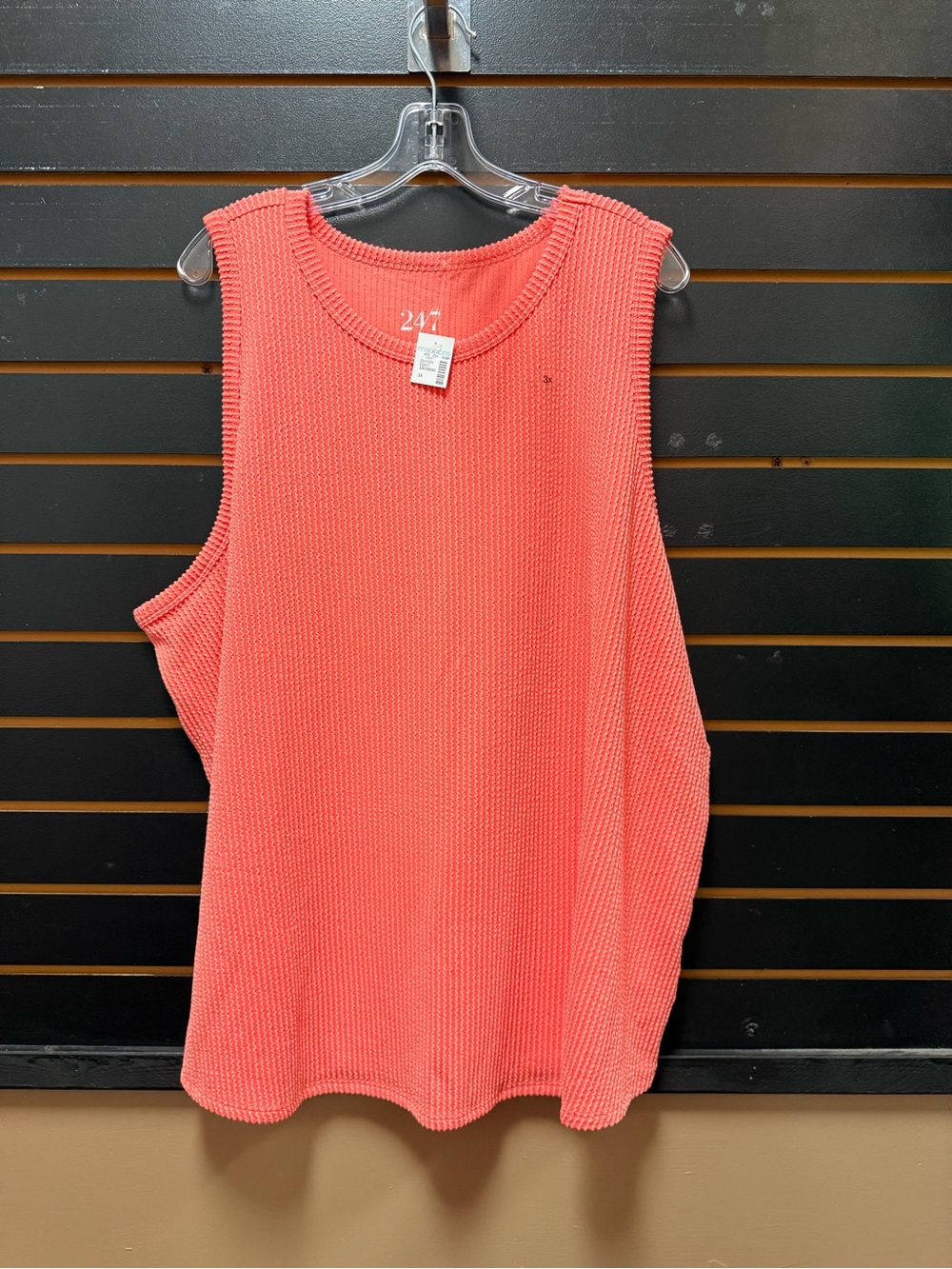 NWT Maurices 24/7 Coral Textured Sleeveless Tank Top Plus Size 3X